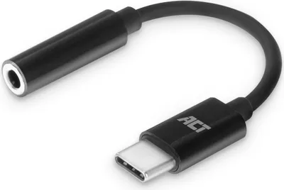 Produktbild von ACT AC7380 Audio-Kabel 0,11 m 3.5mm USB Typ-C Schwarz (AC7380)