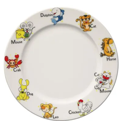 Obrázok produktu pre Detský jedálenský tanier, plochý, 21 cm - 12 kusov