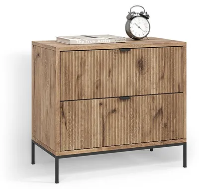 Immagine prodotto di Comodino Livinity Aterno Quercia vichinga con 2 cassetti, Model 58949