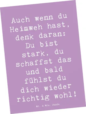 Produktbild von Mr. & Mrs. Panda Grußkarte Spruch Heimweh überwinden - Lavendeltraum - Geschenk, Geschenke, Mut, Trost, bildkarte, positivity, Postkarten, Zuhause, Postkarte, Vertrauem