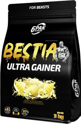 Productafbeelding van 6PAK Nutrition | BESTIA Ultra Gainer, vanille-ijs smaak