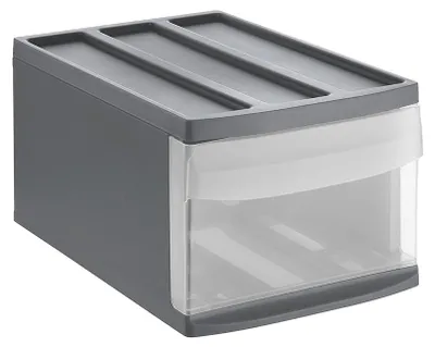 Produktbild von Rotho Schubladenbox M SYSTEMIX Schublade 12 L - Aufbewahrungsbox 25,5 x 39,5 x 20,3 cm - Organizer aus Kunststoff - stapelbar und erweiterbar