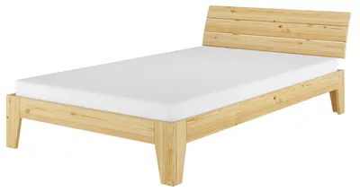 Produktbild von Kieferbett natur Einzelbett Futonbett Massivholz-Bettgestell 120x200 Zubehör wählbar V-60.62-12Rollrost und Matratze inkl.