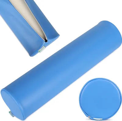Produktbild von Habys Lagerungsrolle Vollrolle Lagerungskissen Nackenrolle | Knierolle für Massage und Therapie Fitnessrolle | 15x60cm | Vinyl Flex | Blau