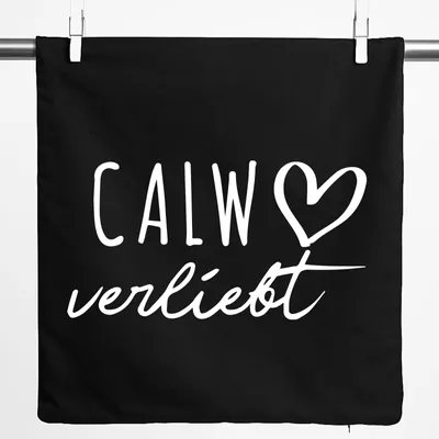Produktbild von Huuraa Kissenbezug Calw verliebt 40x40cm Black Baumwolle Dekokissenbezug Geschenkidee