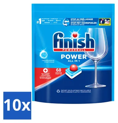 Produktbild von 10 x Finish Powerball Power All in 1 Geschirrspültabs - Vorteilspackung - 10 Stücke