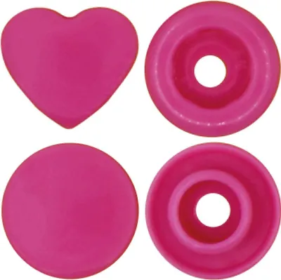 Produktbild von BabySnap Herz Druckknöpfe (12.4mm) glänzend B47 pink