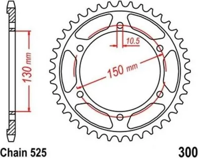 Immagine prodotto di 48T passo 525 per HONDA XL 700 V Transalp 08-10 Pignone posteriore