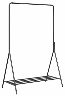 Produktbild von Stahlkleiderstange mit Ablageflächen, 100x56x154 cm, Schwarz