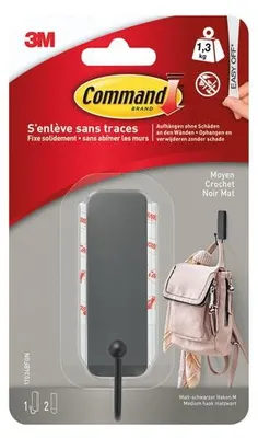 Immagine prodotto di Gancio riutilizzabile, COMMAND nero 1,3 kg