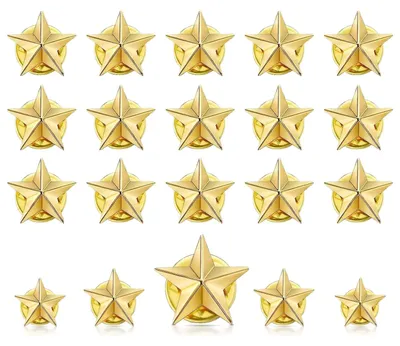 Produktbild von Erkennungspins 20 Stück - Fünfzackige Sternpins - Modell Star Pins