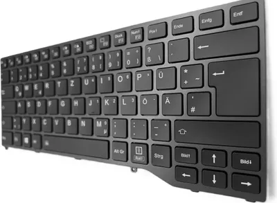 Produktbild von DEUTSCHE-Tastatur Schwarz mit Beleuchtung für Fujitsu LifeBook U747 VFY:U7470M452BGB