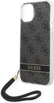 Produktbild von Guess Hardcase schwarz 4G Print Strap Collection Hlle mit Handschlaufe fr iPhone 14  6,1"