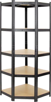 Produktbild von Mega Deal | 1x Eckregal + 2x Schwerlastregal Ragnar | HxBxT 180x160x40cm | Fachlast 175 kg | Schwarz