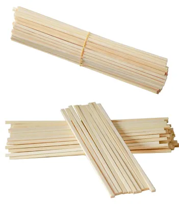 Produktbild von Zuckerwatte-Stäbchen 200 Stück - Bambus - 30 cm - Quadratisch - Nachhaltig - Sicher in der Anwendung - Ideal zum Basteln - Bambusstäbchen