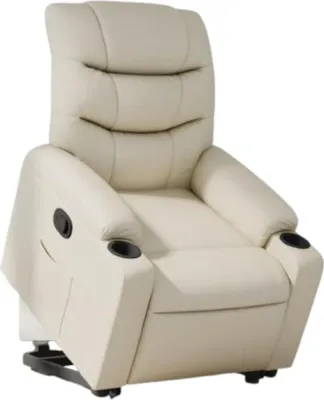 Immagine prodotto di Poltrona relax con ausilio per l'alzata in Pelle finta crema