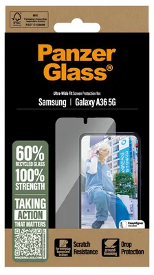 Productafbeelding van PanzerGlass Ultra-Wide Fit Anti-Bacterial Screenprotector incl. applicator voor de Samsung Galaxy A36