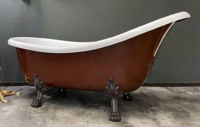 Zdjęcie produktu dla Casa Padrino luksusowa secesyjna wanna mahoń brąz / biały 174 x 83 x h. 81 cm - Wolnostojąca wanna retro z lwimi łapami - Meble łazienkowe retro