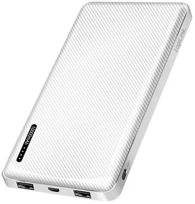 Produktbild von LogiLink Mobiler Zusatzakku 10.000 mAh 2x USB-A weiß