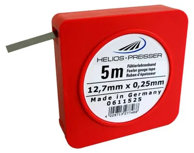 Immagine prodotto di Helios Preisser Fühlerlehrenband, Einzelkassette (Kohlenstoffstahl, gehärtet, Breite 12,7 mm,Länge 5 m, Nennmaß 0,25 mm)