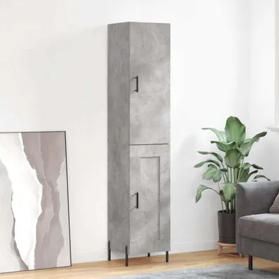 Produktbild von vidaXL Highboard Betongrau 34,5x34x180 cm Holzwerkstoff