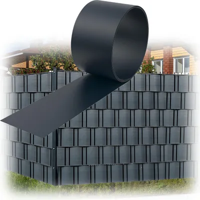 Obrázek produktu pro XINZI 10x prémiové tvrdé PVC lamely pro dvojité mřížové pletivo, ochrana soukromí pro plot, balkon, zahradní plot, velmi stabilní, 2,5 m x 19 cm (antracitová)