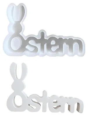 Image de Moules en silicone en forme de lapin avec des lettres, pour la décoration de Pâques et la fabrication de bougies