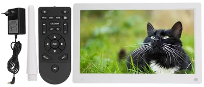 Produktbild von 15,6 Zoll 16:9 1920 * 1280 IPS 1080P Körperinduktions-Digitalfotorahmen unterstützt die Videobildwiedergabe Musikuhr Kalender (weiß)