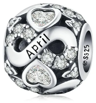 Produktbild von Silberner Geburtsstein-Charm April
