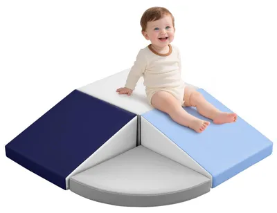 Image de Lot de 4 blocs de construction souples pour enfants - Ensemble de jeu sûr pour l'intérieur