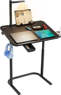Image de Bureau SAIJI réglable en hauteur avec porte-livre et lampe