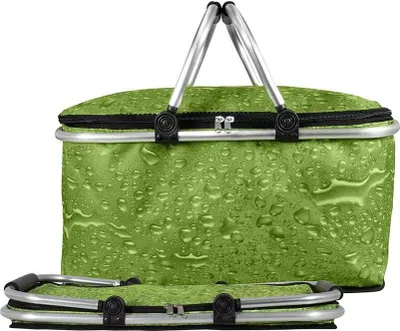 Produktbild von Faltbarer Kühlkorb 42x26x26cm mit Aluminiumrahmen, Schwarz, für Einkauf & Picknick