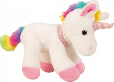 Produktbild von Einhorn 21 cm weiss mit Regenbogen Mähne Kuscheltier bunt