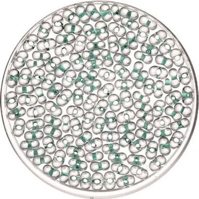 Produktbild von Rocailles Farfalle transparent mint 2/4 mm 17 g