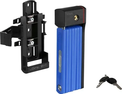 Immagine prodotto di ABUS Bordo uGrip 5700K SH serratura pieghevole con staffa - Serratura per bicicletta con barre spesse 5 mm - livello di sicurezza ABUS 7 - 100 cm - Blu