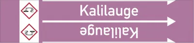 Produktbild von Dreifke® Aufkleber Rohrleitungsband, Kalilauge, Rolle = 33 m | 33000x90 mm, 33 m