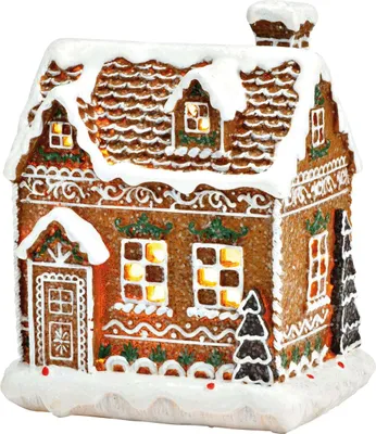 Produktbild von LED Lebkuchen Lichthaus 16 cm als beleuchtete Weihnachten Tischdeko