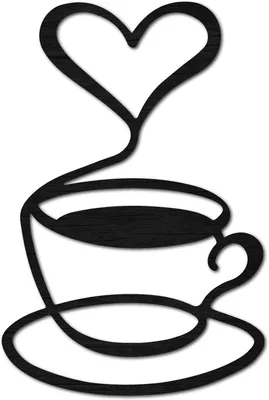 Productafbeelding van Wanddecoratie Hout Koffie - Houten Wandbord - Koffiekop Silhouet - Lasergesneden - Landelijk