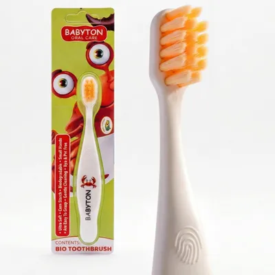 Produktbild von Babyton Bio-Zahnbürste aus Mais, weich & umweltfreundlich, ergonomischer Griff