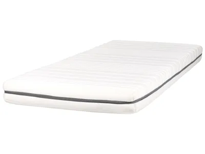 Obrázek produktu pro BELIANI Pěnová matrace bílá 90 x 200 cm polyester látkový snímatelný potah se zipem pro jednolůžko středně tvrdá