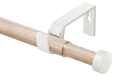Image de Tringle à rideaux réglable imitation bois, pour rideaux à œillets, longueur 70-280 cm - Décoration élégante
