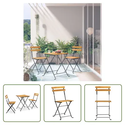 Produktbild von The Living Store 3-tlg. Bistro-Set Klappbar Massivholz Akazie