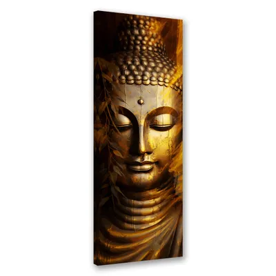 Produktbild von Leinwandbild Goldener Buddha 40x120 Feeby Gold bild für die wand bereit zum aufhängen