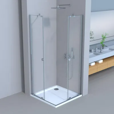 Produktbild von Movable Duschkabine Schiebetuer Nano Glas Eckeinstieg Duschabtrennung 75x100x185cm