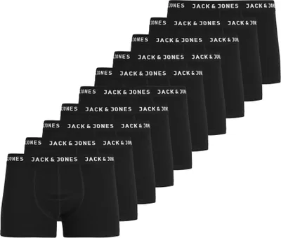 Produktbild von JACK&JONES Herren Boxer Shorts, 10er Pack - JACHUEY TRUNKS, Baumwoll-Stretch Schwarz 2XL