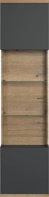Produktbild von Norris WO:Ko.+Fr.Anthrazit Melamin/ Evoke Oak NB mit schwarzen Rillen,Standvitrine
