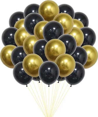 Zdjęcie produktu dla Balony czarno złote 50szt