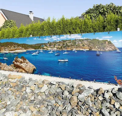 Produktbild von Zaunbanner Strand am Hafen Sichtschutz Garten Zaun