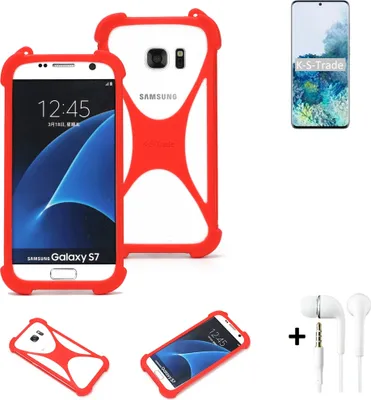 Produktbild von Handy-hülle + Kopfhörer kompatibel mit Samsung Galaxy S20+ Exynos Schutz-hülle Bumper Silikon Schutz Hülle Cover Case Silikoncase Silikonbumper