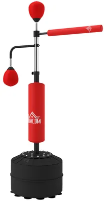 Productafbeelding van HOMCOM 4-in-1 vrijstaande bokszak, hoogte verstelbaar (160-230 cm), staande bokszak